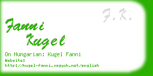 fanni kugel business card